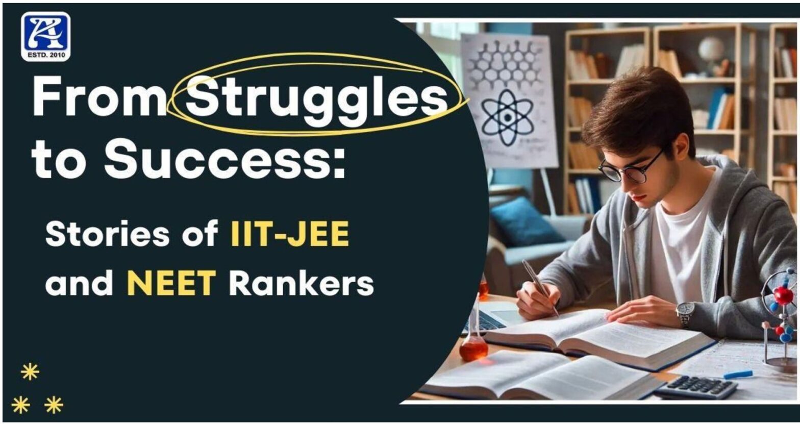 For Surut Jain’s Journey: "A determined student studying late at night with books and notes spread across the table, symbolizing hard work and perseverance during IIT-JEE preparation." For Sneha Jain’s Triumph: "A young woman confidently smiling in front of a medical college campus, representing success in NEET and achieving her dreams." For ASQUARE Academy’s Role: "A teacher guiding students in a classroom setting, with attentive students solving problems together, depicting mentorship and quality education." For the Conclusion or Inspiration: "Two students holding certificates and celebrating their success, symbolizing achievement and motivation for aspiring IIT-JEE and NEET candidates."